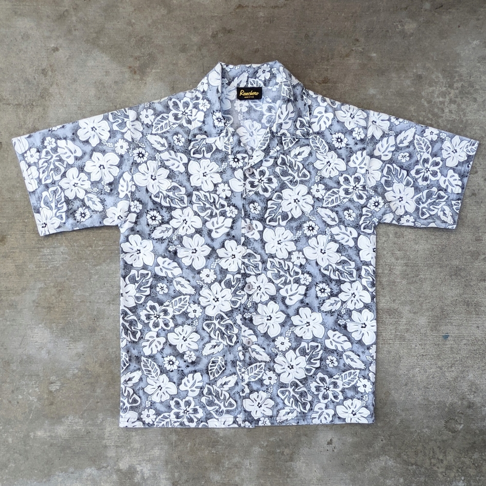 Vintage Ranchero white floral Hawaiian shirt